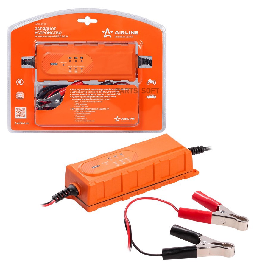 Устройство зарядное "AIRLINE" 6/12V 3.8A (автоматическое, электронное) - AIRLINE None None